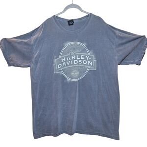 Harley davidson motorcycle mineral wash Y2K vintage front & back graphic print t
